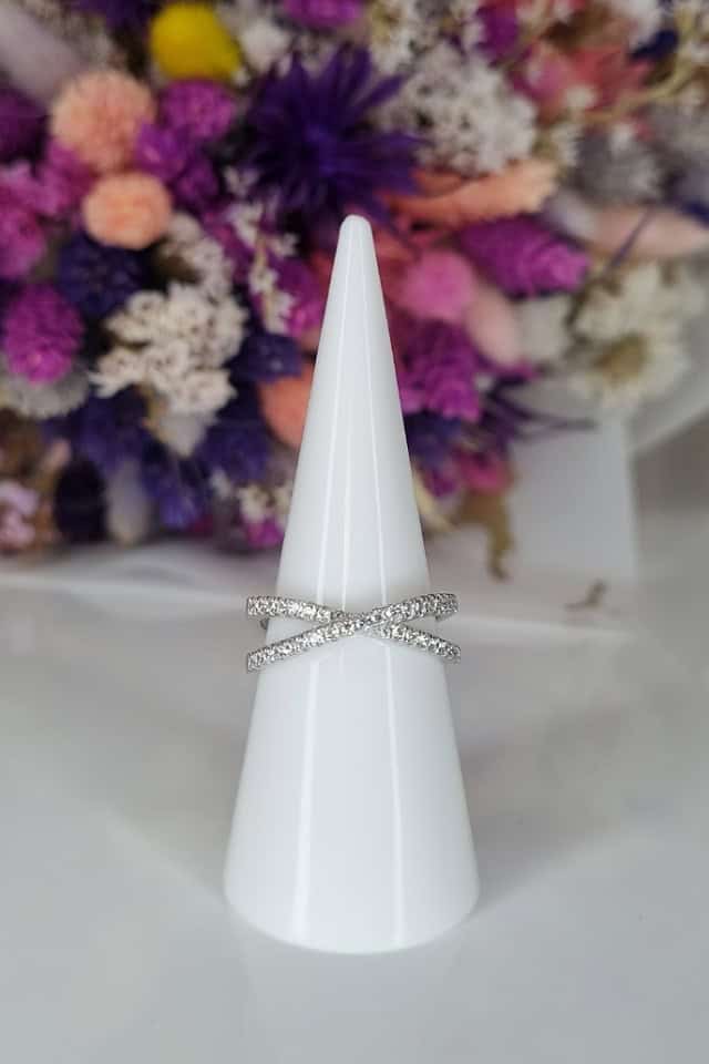 Inel X argint 925 dama, cu pietre, Silver X, Efyra