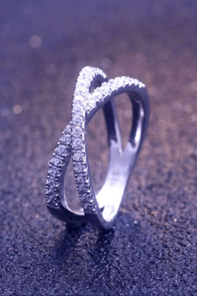 Inel X argint 925 dama, cu pietre, Silver X, Efyra