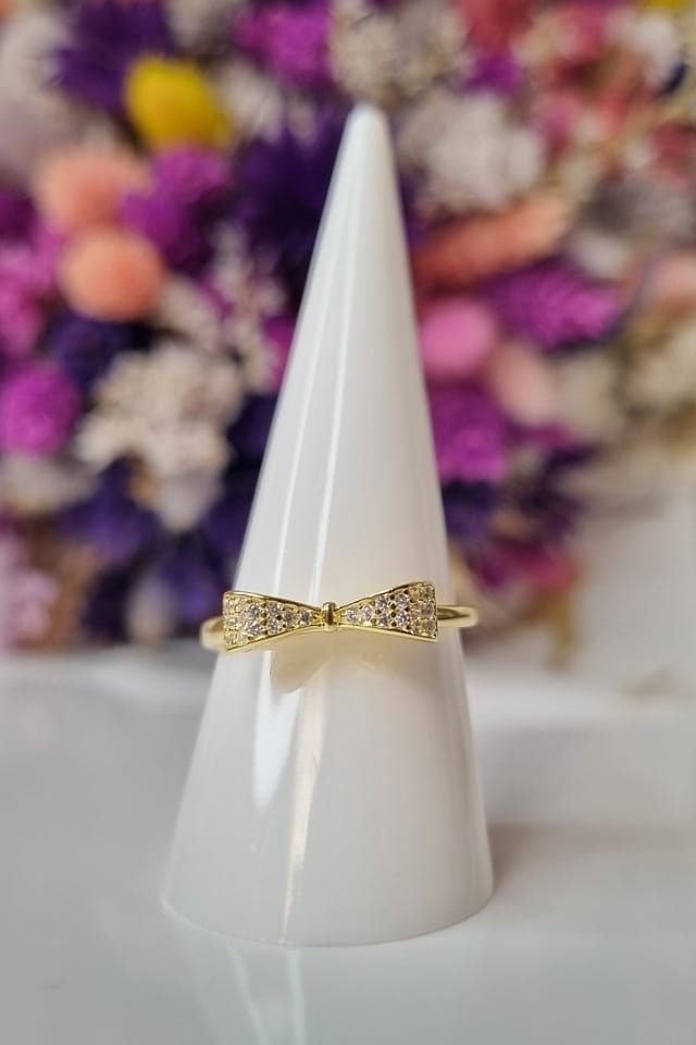 Inel fundita argint, placat cu aur, reglabil, cu pietre, Delicate, Efyra