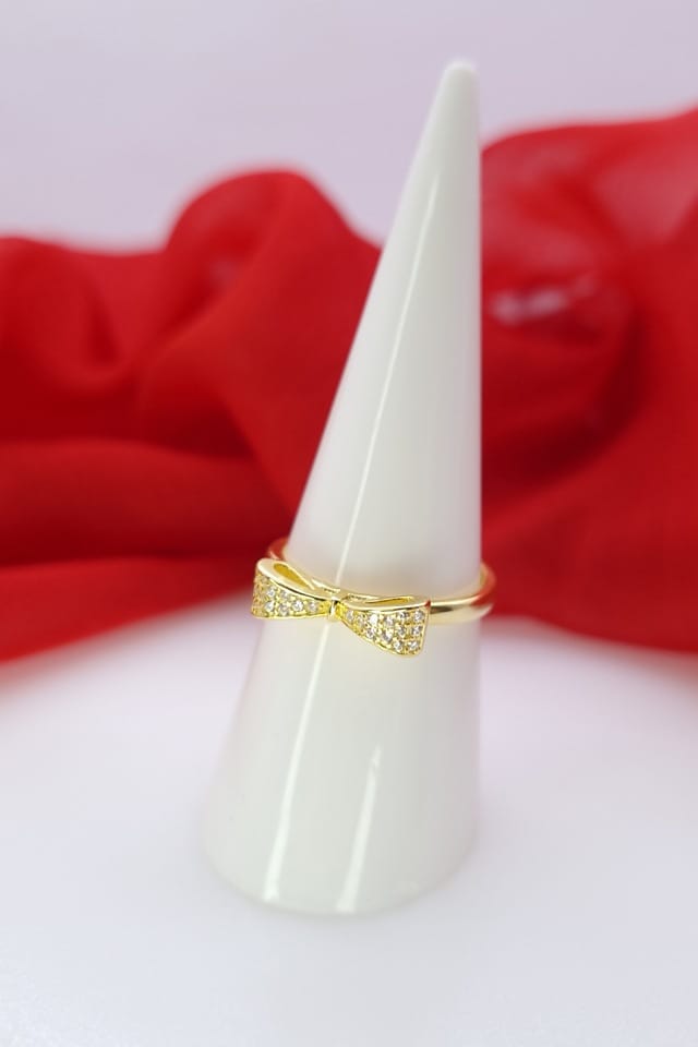 Inel fundita argint, placat cu aur, reglabil, cu pietre, Delicate, Efyra