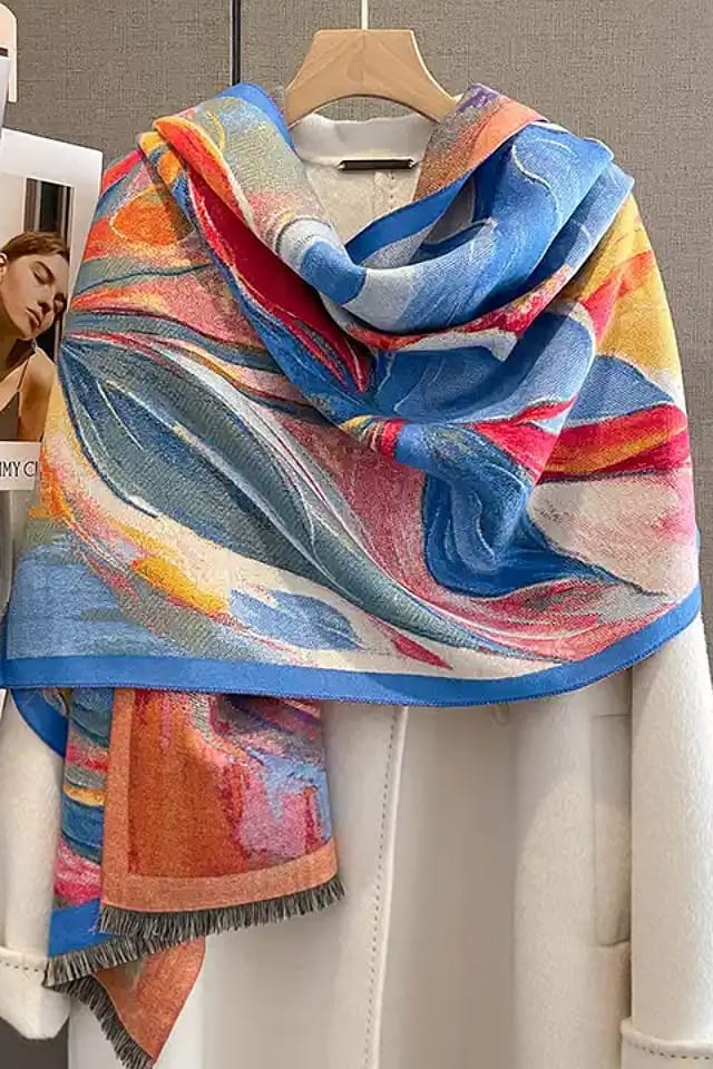 Esarfa casmir femei imprimeu floare colorata, Efyra