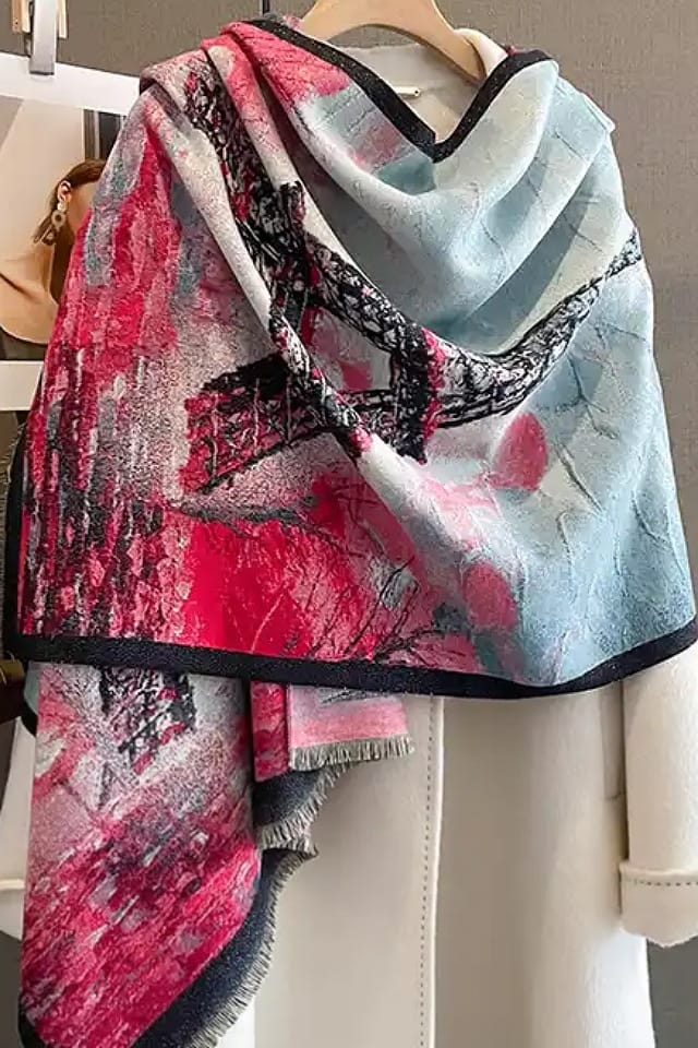 Esarfa casmir femei Turnul Eiffel, eleganta, Efyra