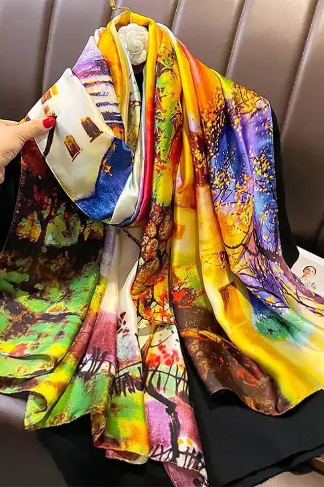 Esarfa pictata de matase pentru femei, Efyra