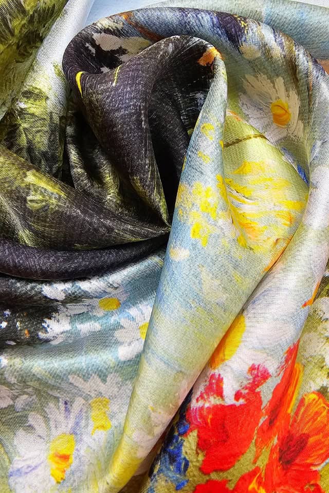 Esarfa matase naturala femei Summer, patrata, 66x66 cm, Efyra