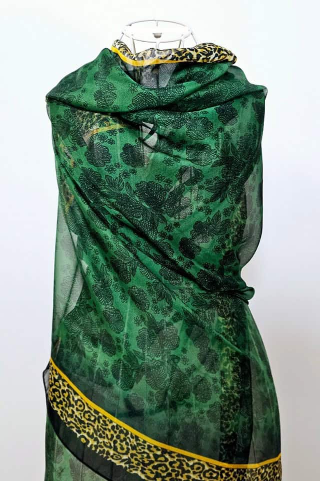 Esarfa de voal eleganta, verde, pentru femei, Efyra